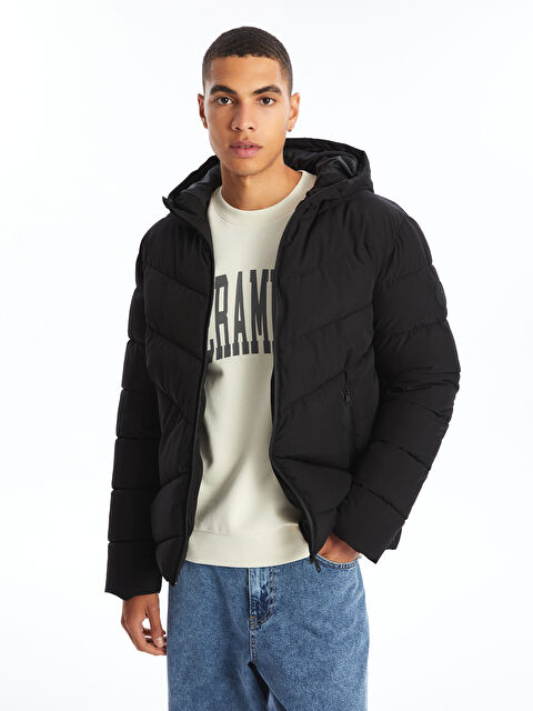 XSIDE Standart Kalıp Kapüşonlu Erkek Şişme Mont - W4BD77Z8-CVL