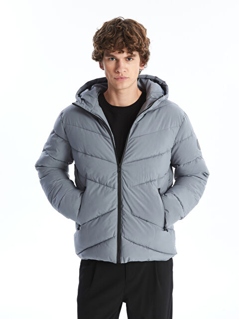 XSIDE Standart Kalıp Kapüşonlu Erkek Şişme Mont - W4BD77Z8-QJ1