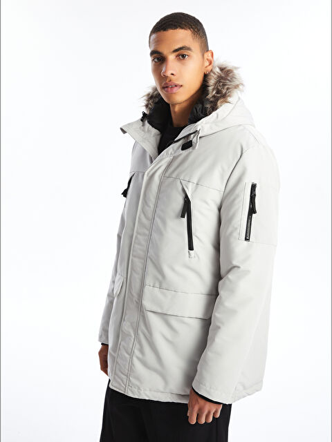 XSIDE Standart Kalıp Kapüşonlu Erkek Parka - W4BD83Z8-V1F