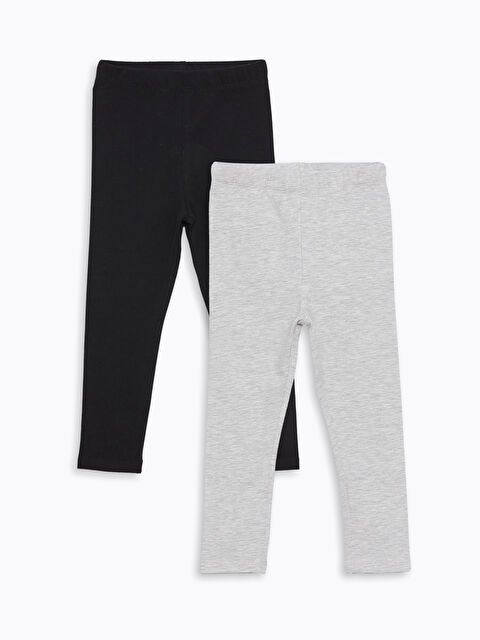 LCW Kids Beli Lastikli Basic Kız Çocuk Tayt 2'li - W4BD97Z1-CVL