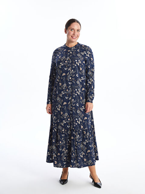 LCW Grace Bisiklet Yaka Desenli Elbise - W4BE20Z8-LQQ