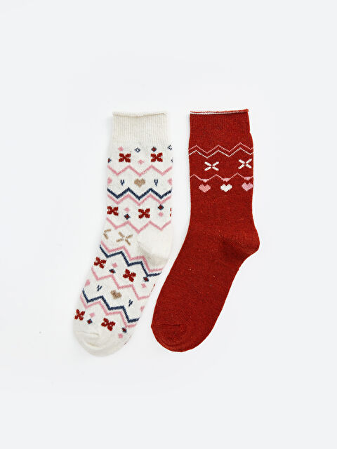 LCW DREAM Desenli Kadın Soket Çorap 2'li - W4BE54Z8-FDP
