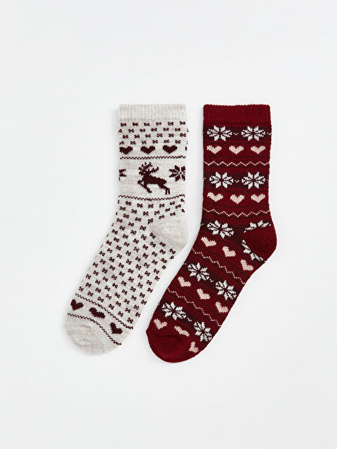 LCW DREAM Yılbaşı Temalı Kadın Ev Çorabı 2'li Paket - W4BE72Z8-HZZ
