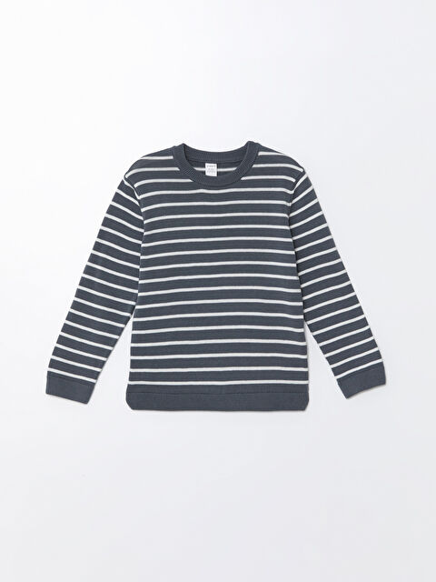 LCW Kids Bisiklet Yaka Uzun Kollu Çizgili Erkek Bebek Kazak - W4BE93Z1-LFY