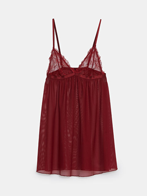 LCW DREAM V Yaka Dantel Detaylı Askılı Babydoll - W4BF32Z8-R3P