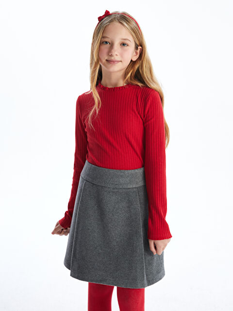 LCW Kids Bisiklet Yaka Kız Çocuk Tişört - W4BH80Z4-GZL