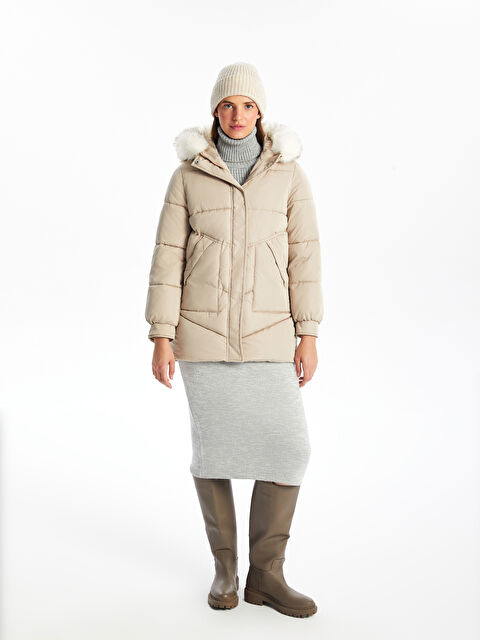 LCW Vision Kapüşonlu Kadın Şişme Mont - W4BH87Z8-YE2