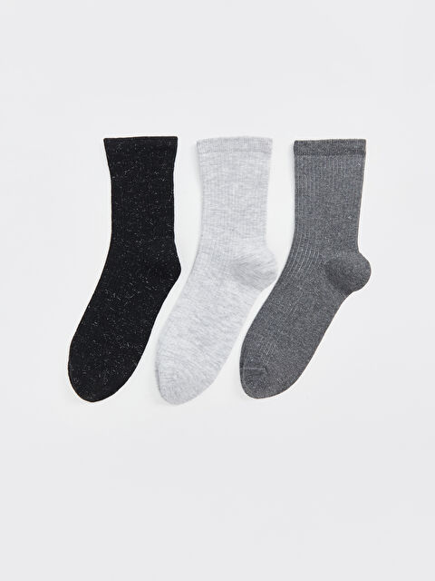 LCW DREAM Kadın Düz Soket Çorap 3'lü - W4BI14Z8-J0F