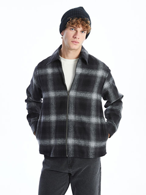 XSIDE Rahat Kalıp Uzun Kollu Ekose Erkek Oduncu Gömlek Ceket - W4BI21Z8-LKX