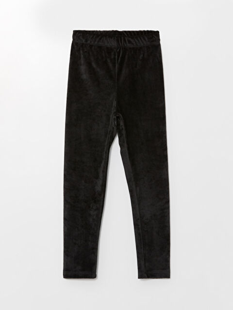 LCW ECO Beli Lastikli Basic Kız Çocuk Kadife Tayt - W4BI27Z4-CVL