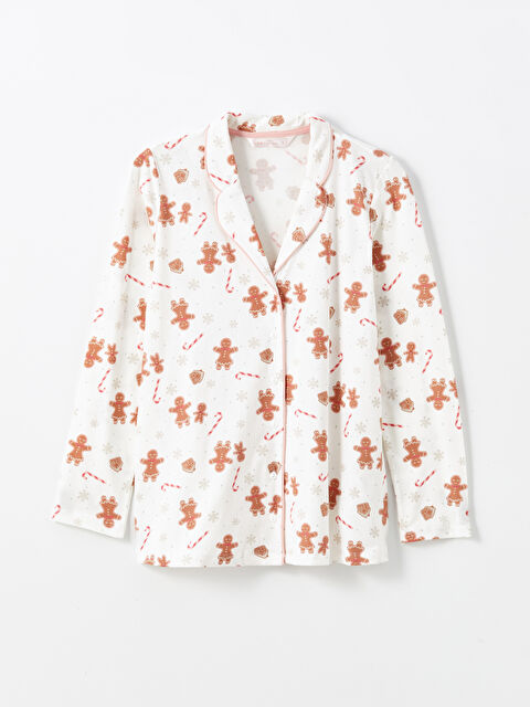 LCW DREAM Gömlek Yaka Desenli Hamile Pijama Üstü - W4BJ42Z8-LRB