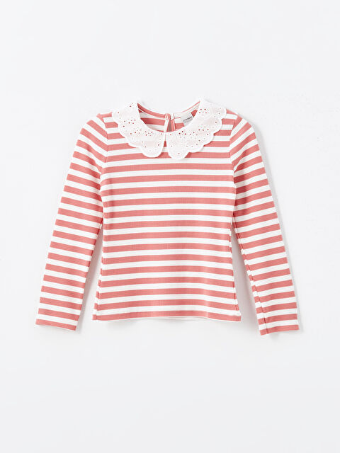 LCW Kids Bebe Yaka Çizgili Kız Çocuk Tişört - W4BJ48Z4-LHJ