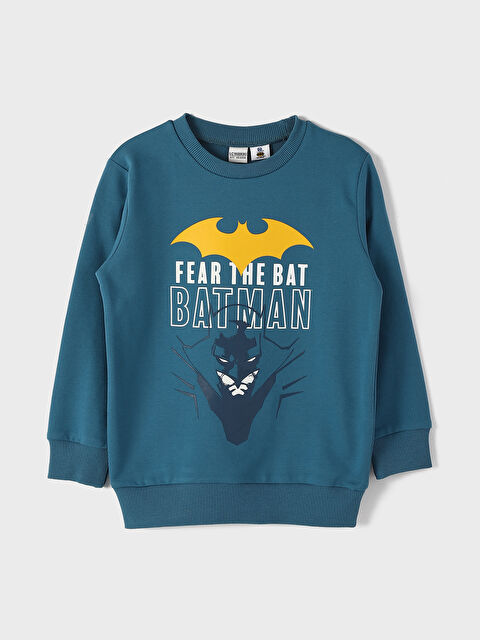 LCW Kids Crew Neck Batman Printed Long Sleeve Boys' Sweatshirt - W4BJ75Z4-HBE