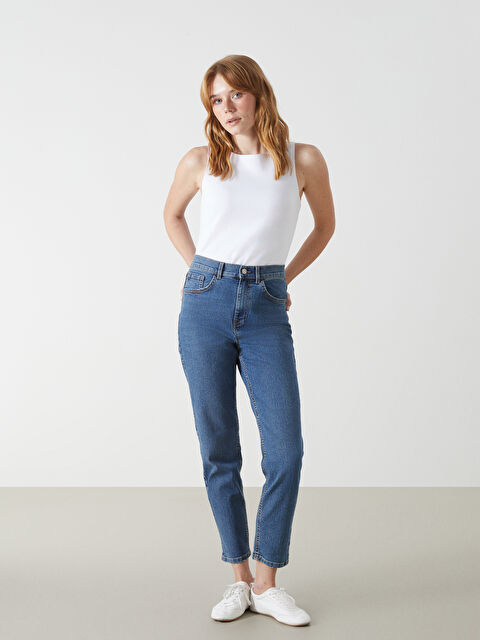 LCW Jeans Mom Fit Kadın Jean Pantolon - W4BK04Z8-JVU