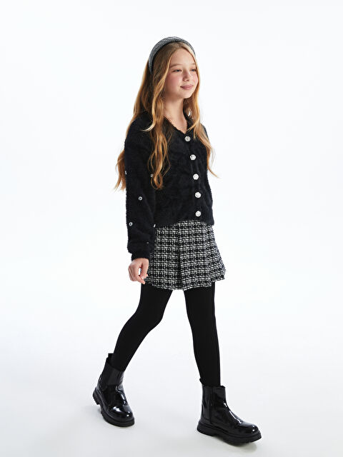 LCW Kids Beli Lastikli Tüvit Kız Çocuk Şort Etek - W4BK21Z4-LKX