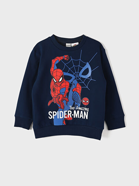 LCW Kids كنزة رياضية للأولاد بأكمام طويلة وياقة دائرية وطبعة Spider-Man - W4BK28Z4-JC7