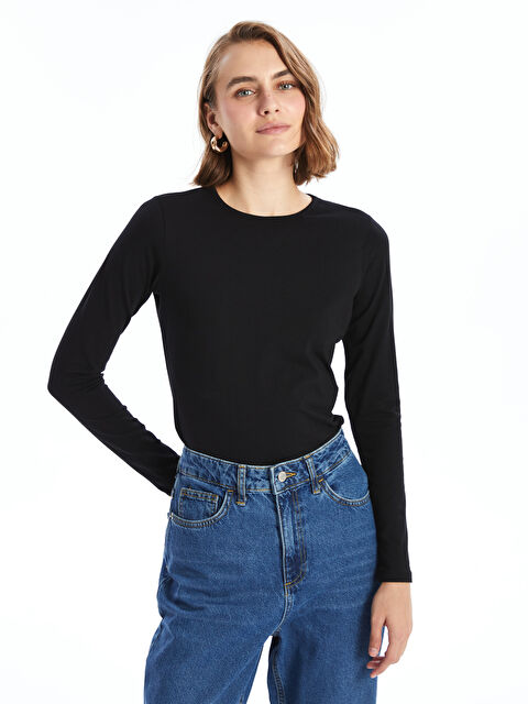 LCWAIKIKI Basic Bisiklet Yaka Kadın Body - W4BK79Z8-CVL