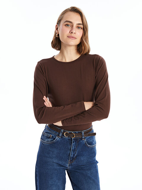 LCWAIKIKI Basic Bisiklet Yaka Kadın Body - W4BK79Z8-JTW