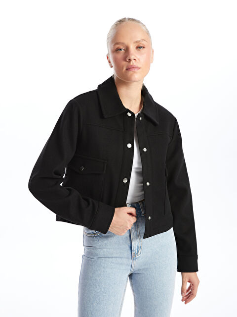 XSIDE Düz Uzun Kollu Kaşe Kadın Gömlek Ceket - W4BL74Z8-CVL