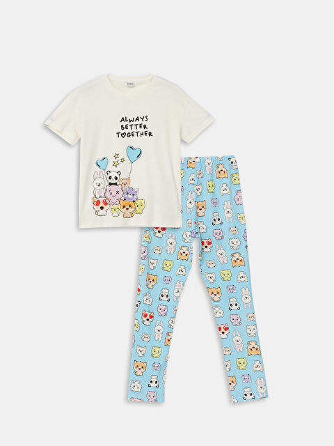 LCW Kids Djevojka EKRU Pidžama set - W4BM03Z4-FDU