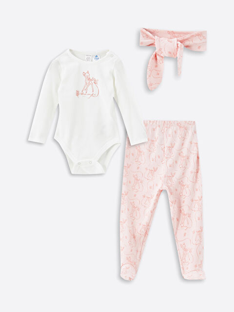 LCW baby Bambi Baskılı Uzun Kollu Kız Bebek Hastane Çıkış Seti - W4BM13Z1-FDU
