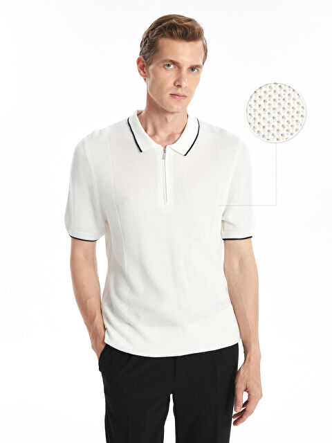 SOUTHBLUE Polo Yaka Kısa Kollu Erkek Dokulu Tişört - W4BM36Z8-R9J