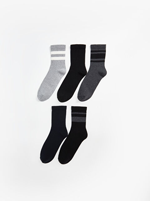 LCW ACCESSORIES Çizgili Erkek Soket Çorap 5'li - W4BM64Z8-K00