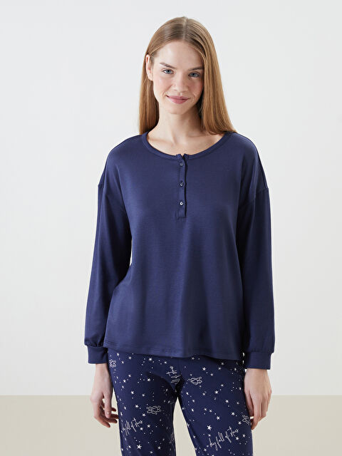 LCW DREAM Bisiklet Yaka Kadın Pijama Üstü - W4BN86Z8-HFH