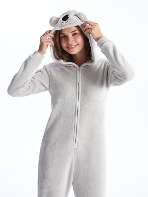 LCW Young Kapüşonlu Nakışlı Uzun Kollu Kadın Uyku Tulumu - W4BO19Z8-G0Z