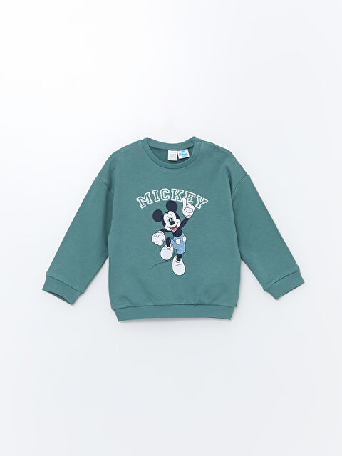 LCW baby Bisiklet Yaka Mickey Mouse Baskılı Erkek Bebek Tişört - W4BO71Z1-H7V