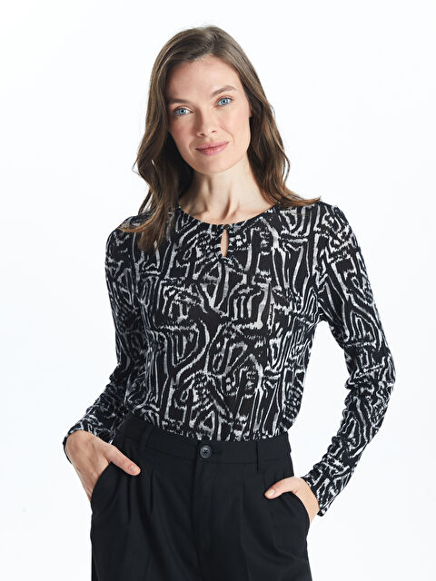 LCW Grace Bisiklet Yaka Desenli Kadın Tunik - W4BP44Z8-LQJ