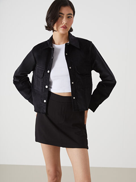 LCW Vision Kadife Kadın Gömlek Ceket - W4BQ13Z8-CVL