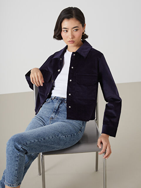 LCW Vision Kadife Kadın Gömlek Ceket - W4BQ13Z8-YFD