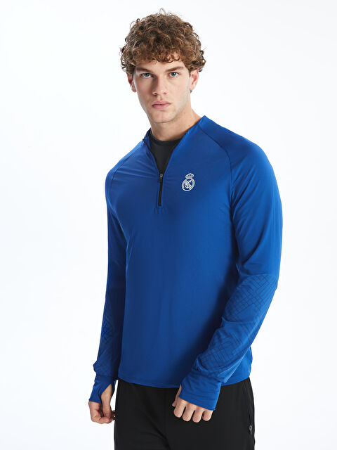 XSIDE ACTIVE Bisiklet Yaka Uzun Kollu Real Madrid Baskılı Erkek Taraftar Tişört - W4BQ46Z8-HLM