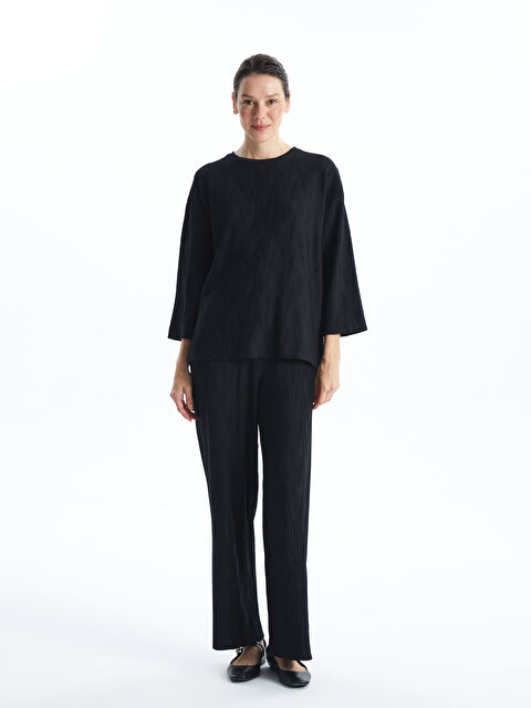 LCWAIKIKI Basic Beli Lastikli Dokulu Kadın Pantolon - W4BQ57Z8-CVL