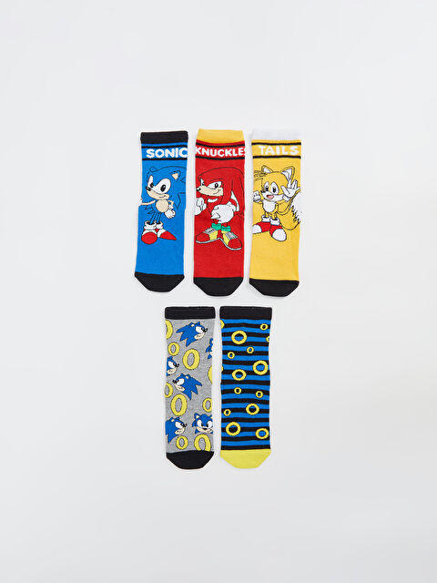 LCW Kids Sonic Desenli Erkek Çocuk Soket Çorap 5'li - W4BR13Z4-K00