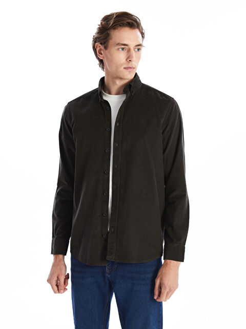 SOUTHBLUE Regular Fit Uzun Kollu Kadife Erkek Gömlek - W4BR72Z8-J2L