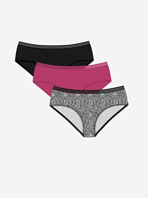 LCW DREAM Desenli Hipster Külot 3'lü - W4BS21Z8-LQJ