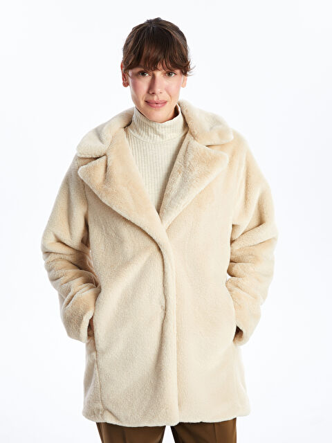 LCWAIKIKI Classic Ceket Yaka Kadın Kürk Kaban - W4BT05Z8-FWM