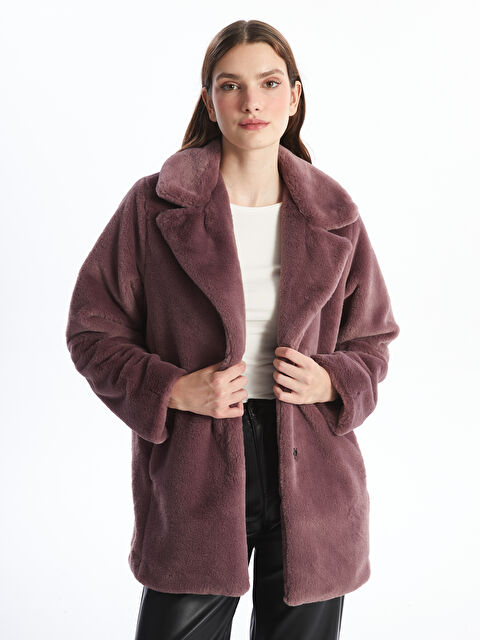 LCWAIKIKI Classic Ceket Yaka Kadın Kürk Kaban - W4BT05Z8-H6F