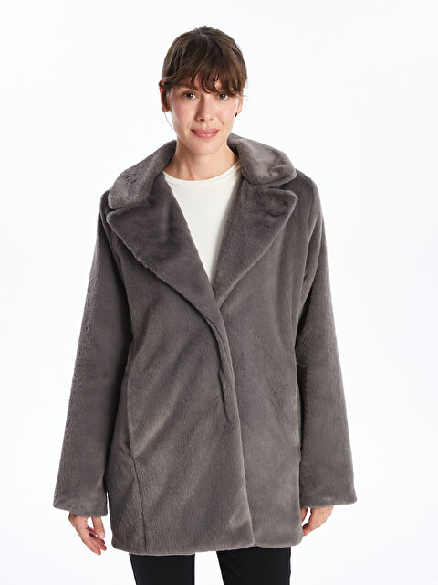 LCWAIKIKI Classic Ceket Yaka Kadın Kürk Kaban - W4BT05Z8-HAD