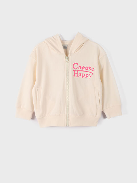 LCW Kids Kapüşonlu Kız Çocuk Fermuarlı Sweatshirt - W4BT12Z4-FDV