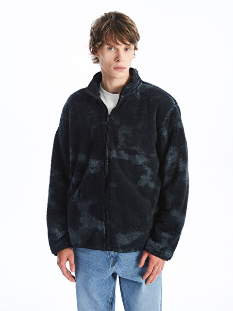 XSIDE Dik Yaka Uzun Kollu Pelüş Erkek Fermuarlı Sweatshirt - W4BV20Z8-HZX