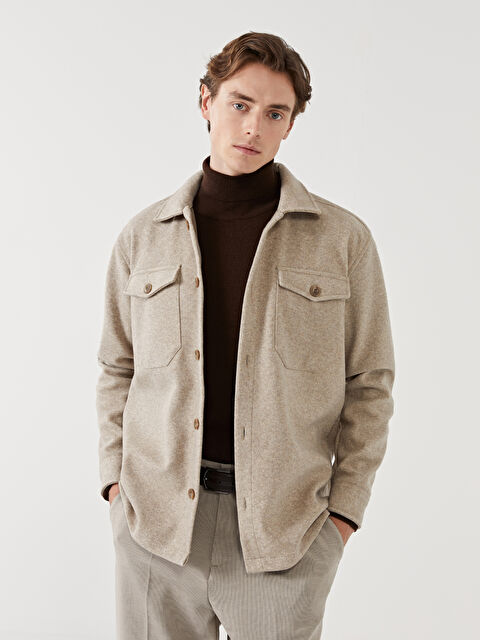 LCW Vision Regular Fit Long Sleeve Men's Shirt Jacket - W4BV55Z8-SFF