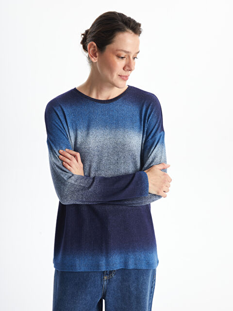 LCWAIKIKI Classic Bisiklet Yaka Batik Kadın Tişört - W4BY38Z8-LS3