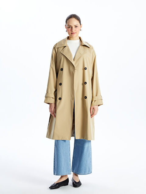 LCW Modest Ceket Yaka Oversize Kadın Trençkot - W4BY49Z8-YJ2