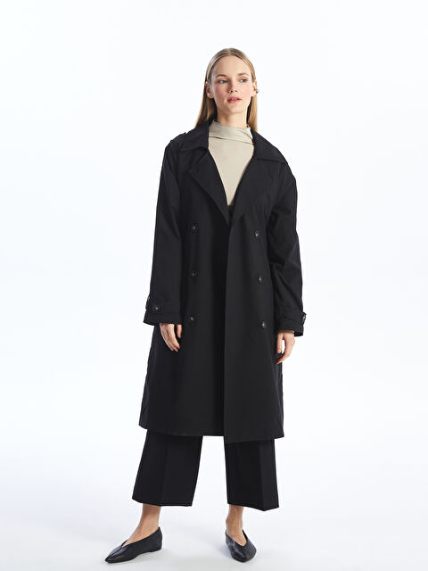 LCW Modest Ceket Yaka Oversize Kadın Trençkot - W4BY49Z8-RQL