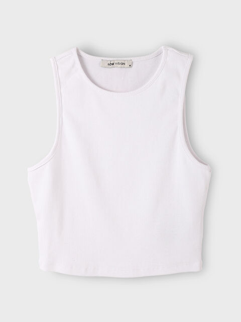 LCW Vision Crew Neck Textured Crop Women's Tank Top - W4CA95Z8-Q6K