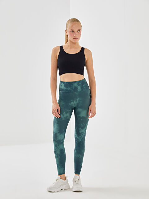 XSIDE ACTIVE Beli Lastikli Batik Desenli Kadın Spor Tayt - W4CD42Z8-LRR