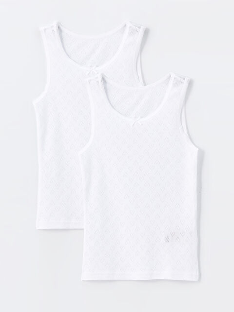 LCW Kids Bisiklet Yaka Kız Çocuk Atlet 2'li - W4CF74Z4-Q6K